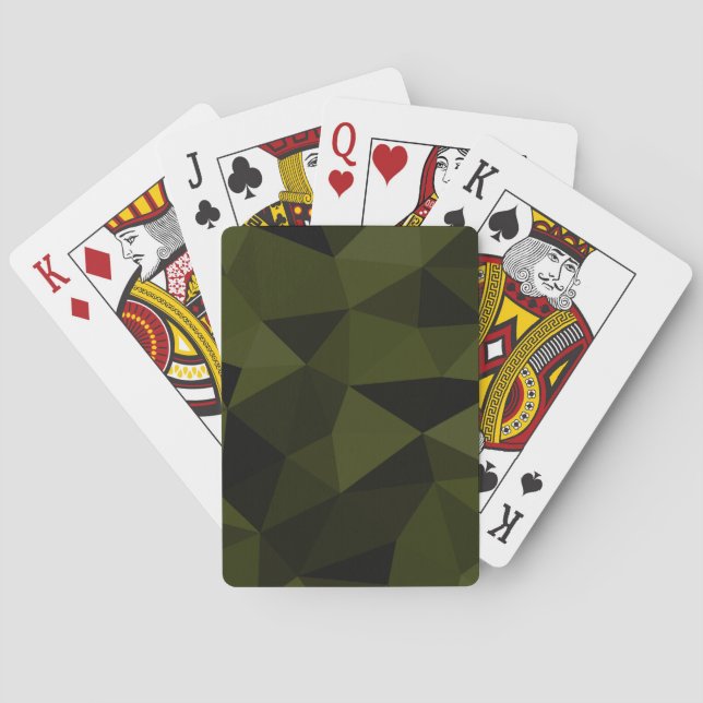 Jeu De Cartes Motif de maillage géométrique noir foncé de l'armé (dos)