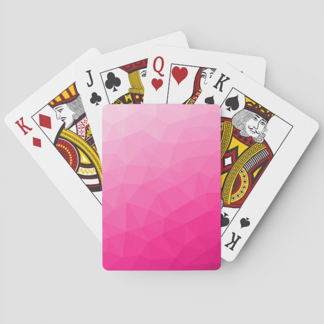 Jeu De Cartes Motif de maillage géométrique rose chaud (dos)