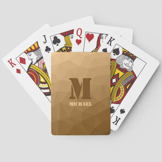 Jeu De Cartes Motif de maille géométrique marron Monogram (dos)