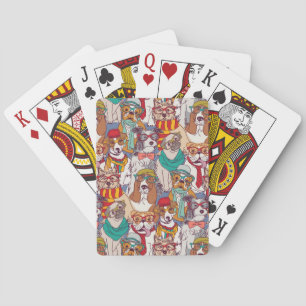 Jeu De Cartes Motif de mode de chiot mignon