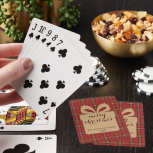 Jeu De Cartes Motif de Noël Rouge Plaid -