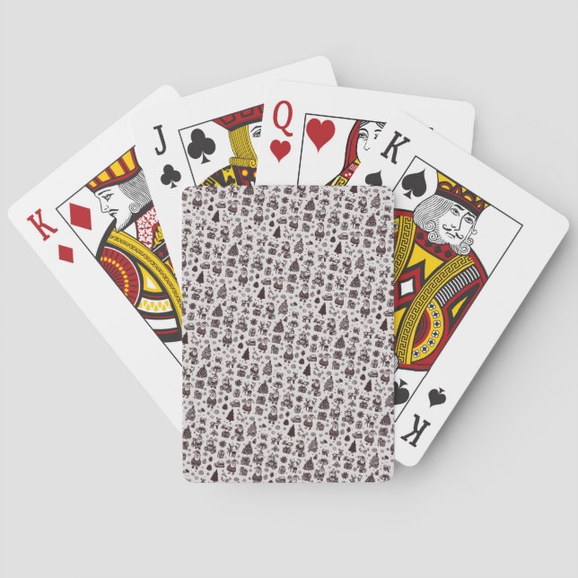 Jeu De Cartes Motif de Noël Sepia (dos)