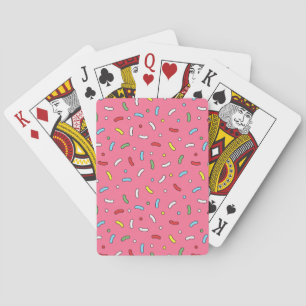 Jeu De Cartes Motif de paillettes de bonbons roses amusants