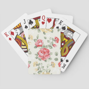 Jeu De Cartes Motif de papier peint d'élégance des roses roses