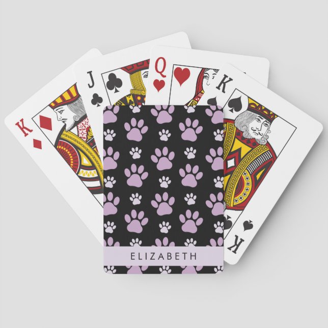 Jeu De Cartes Motif De Pâtes, Pailles Lilac, Pâtes De Chien, Vot (dos)