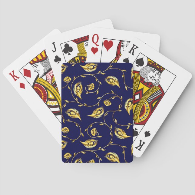 Jeu De Cartes Motif de Peacock Sari (dos)