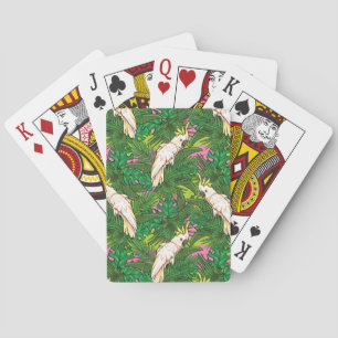 Jeu De Cartes Motif de perroquets avec Feuilles de palme