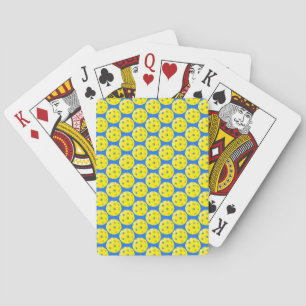 Jeu De Cartes Motif de pickleball jaune sur fond bleu