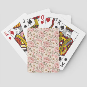 Jeu De Cartes Motif de pivoines fleuries vintage