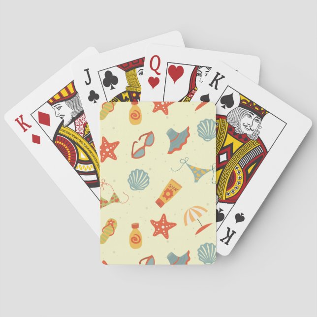 Jeu De Cartes Motif de plage d'été (dos)