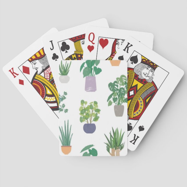 Jeu De Cartes Motif de plante (dos)