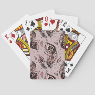 Jeu De Cartes Motif de plume de paon
