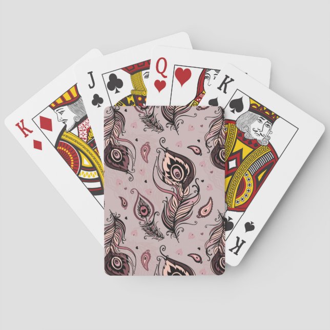 Jeu De Cartes Motif de plume de paon (dos)