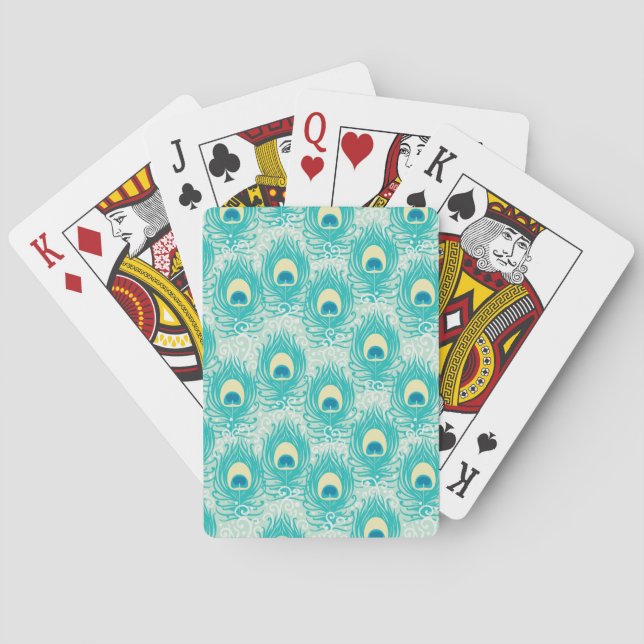 Jeu De Cartes Motif de plumes de paon (dos)