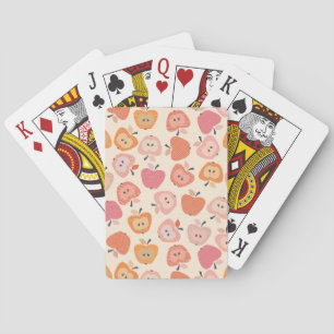 Jeu De Cartes Motif de pomme rose et orange mignon