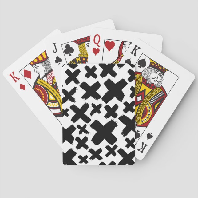 Jeu De Cartes Motif de projection de peinture noire (dos)