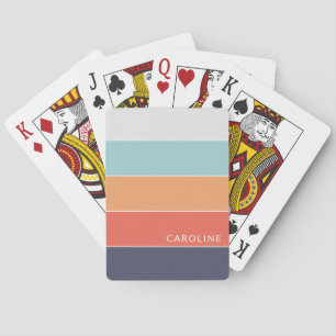 Jeu De Cartes Motif de rayures colorées simple personnalisé