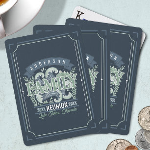 Jeu De Cartes Motif de réunion de famille au lac de montagne ID1