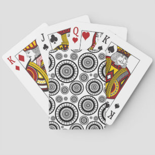 Jeu De Cartes Motif de roue répétitive noir et blanc