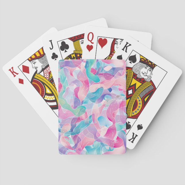 Jeu De Cartes Motif de ruban abstrait pastel (dos)