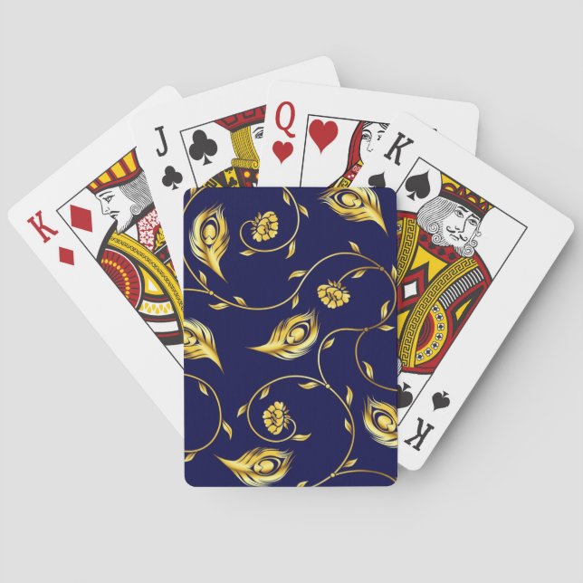 Jeu De Cartes Motif de Sari de paon (dos)