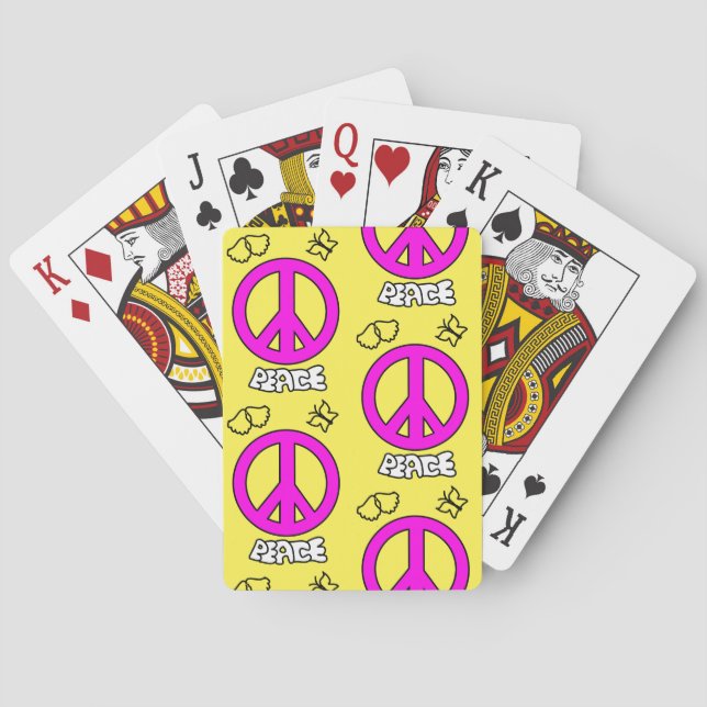 JEU DE CARTES MOTIF DE SIGNE DE PAIX, (dos)