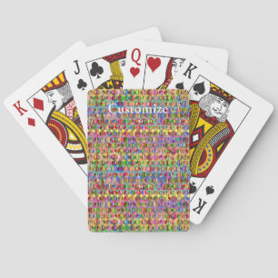 Jeu De Cartes motif de symboles de paix multicolores