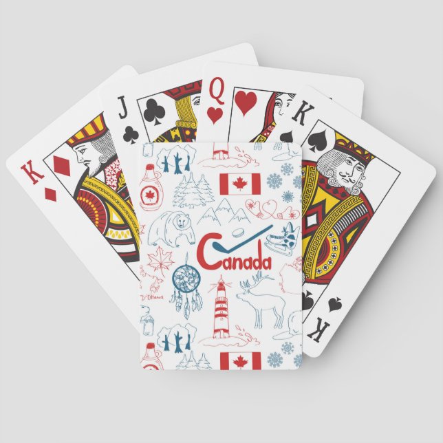 Jeu De Cartes Motif de symboles du Canada | (dos)