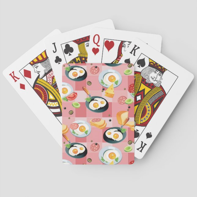 Jeu De Cartes Motif de tomates et d'oeufs frits (dos)
