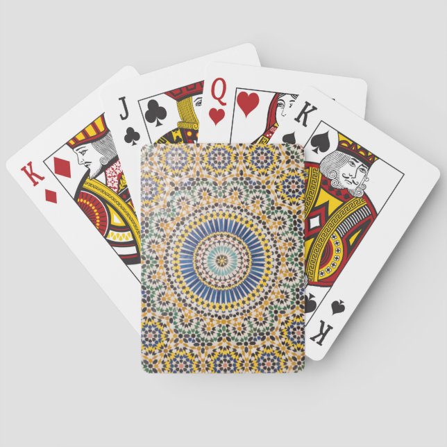 Jeu De Cartes motif de tuiles géométriques, Maroc (dos)