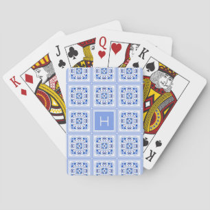 Jeu De Cartes Motif de tuiles portugaises Monogramme personnalis