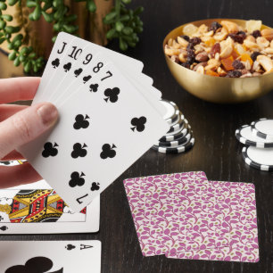 Jeu De Cartes Motif de vigne botanique rose   Feuille florale él