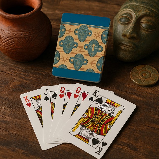 Jeu De Cartes Motif de visage ethnique africain Masque tribal (Créateur téléchargé)