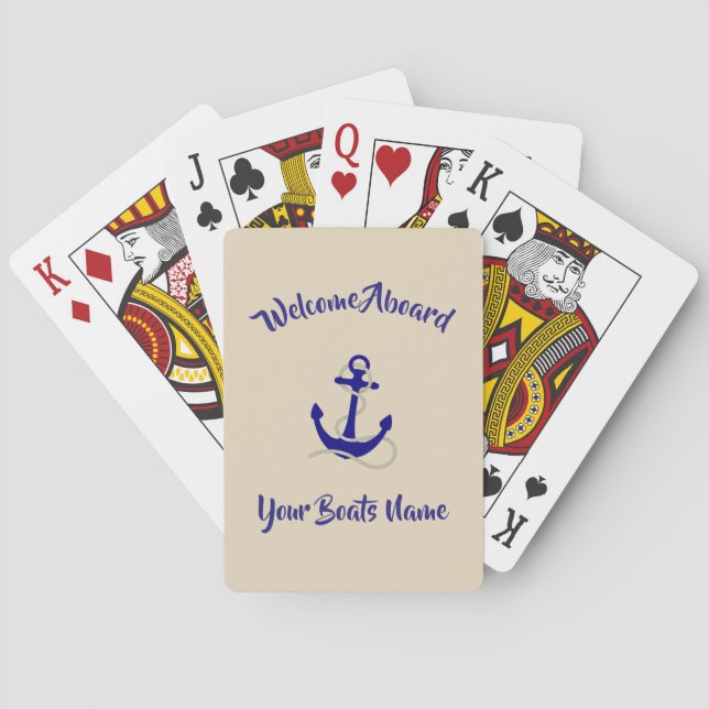 Jeu De Cartes Motif de voile d'ancre de bateau (dos)