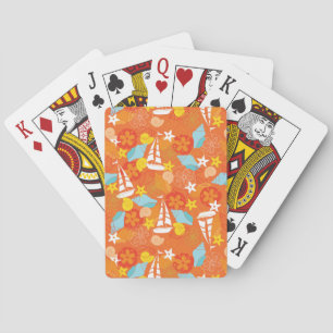 Jeu De Cartes Motif de voilier tropical