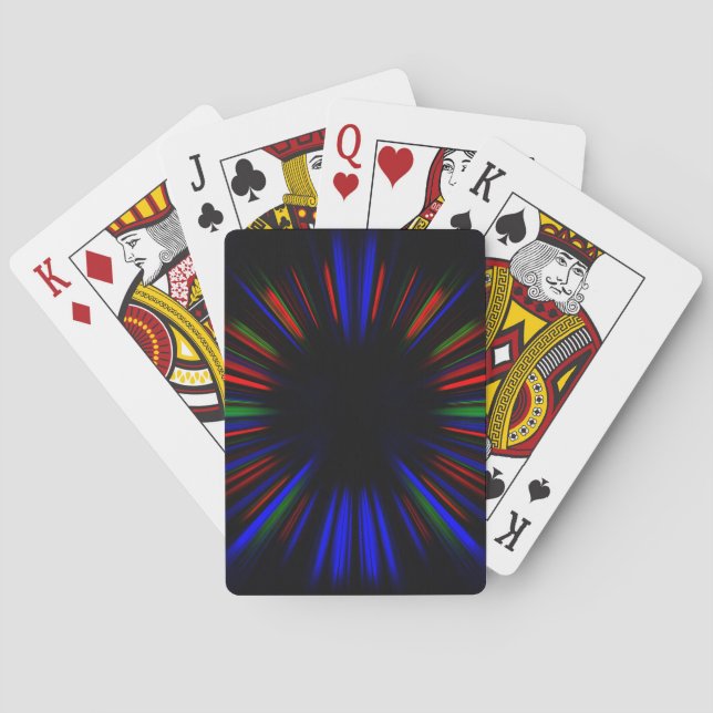 Jeu De Cartes Motif d'éclatement bleu et rouge (dos)