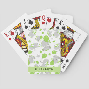 Jeu De Cartes Motif D'Eléphants, Eléphants Mignons, Votre Nom