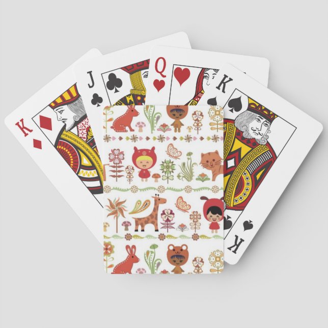 Jeu De Cartes Motif d'enfant et d'animaux (dos)