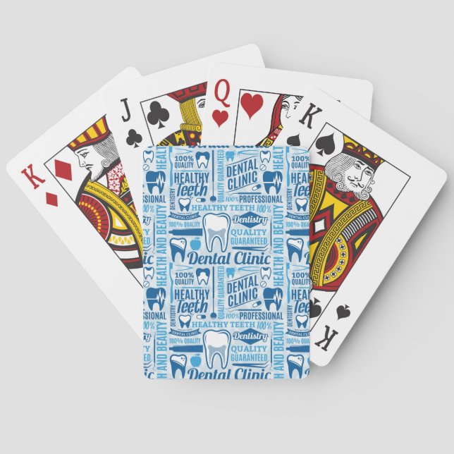Jeu De Cartes Motif dentaire bleu de clinique (dos)