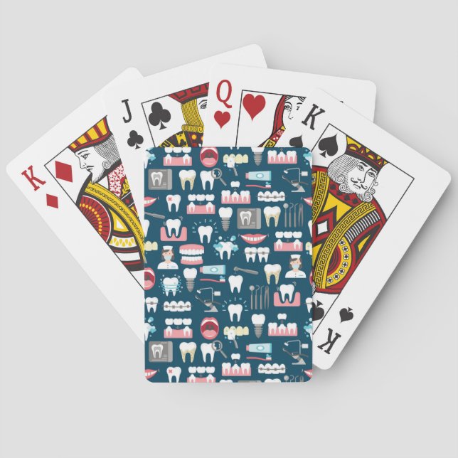 Jeu De Cartes Motif dentaire de bureau de clinique (dos)