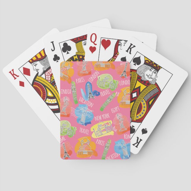 Jeu De Cartes Motif des lieux de voyage (dos)