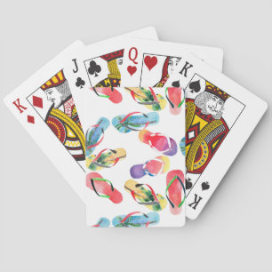 Jeu De Cartes Motif des tongs de plage d'été