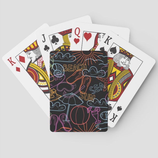 Jeu De Cartes Motif d'été (dos)