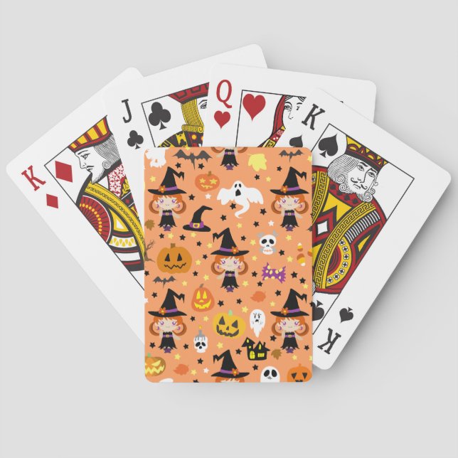 Jeu De Cartes Motif d'Halloween sorcière (dos)