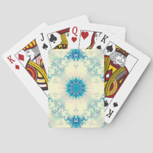 Jeu De Cartes Motif d'hiver Frosty Blue Snowflake