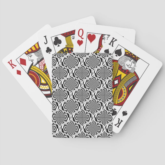 Jeu De Cartes Motif d'hypnose noir blanc + vos idées (dos)