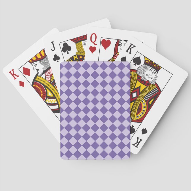 Jeu De Cartes Motif diamant damier violet (dos)