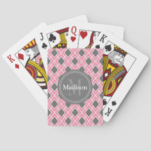 Jeu De Cartes Motif diamant rose gris de style moderne