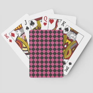 Jeu De Cartes Motif diamant rose noir Checker