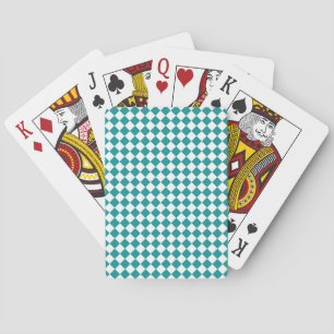 Jeu De Cartes Motif diamant turquoise blanc Checker